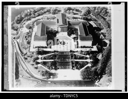 Photocopy of aerial view of the museum, taken October 26, 1966. Original photo in possession of the Philadelphia Museum of Art. - Philadelphia Museum of Art, Benjamin Franklin Parkway, Philadelphia, Philadelphia County, PA Stock Photo