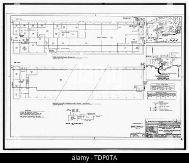 Photocopy of drawing (this photograph is an 8and-148; x 10and-148; copy of an 8and-148; x 10and-148; negative; 1984 original architectural drawing located at Building No. 458, NAS Pensacola, Florida) Install automatic sprinkler system in Building No. 27, floor plans, Sheet 1 of 2 - U.S. Naval Air Station, Coal Shed, 499 South Avenue, Pensacola, Escambia County, FL Stock Photo