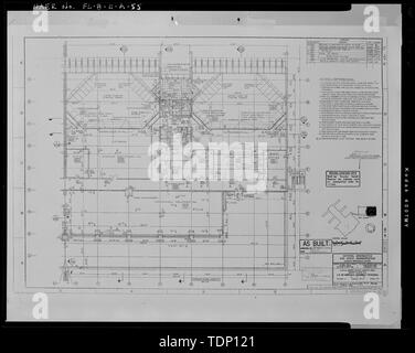 Photocopy of drawing. LAUNCH COMPLEX 39. NASA, John F. Kennedy Space Center, Florida. File Number 203-100, Urbahn-Roberts-Seelye-Moran, October, 1963. LCC FLOOR 3, LEVEL 38and-146;-0and-148;, AREA and-147;Rand-148;. Sheet 29-42 - Cape Canaveral Air Force Station, Launch Complex 39, Launch Control Center, LCC Road, East of Kennedy Parkway North , Cape Canaveral, Brevard County, FL Stock Photo