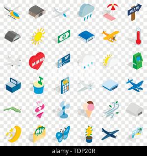 Rest icons set, isometric style Stock Vector