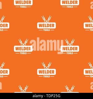 Welder work pattern vector orange Stock Vector