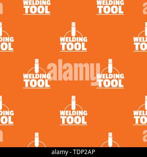 Welder worker pattern vector orange Stock Vector