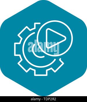 Video gear option icon, outline style Stock Vector