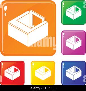 Basement window frame icons set 9 vector Stock Vector Image & Art - Alamy