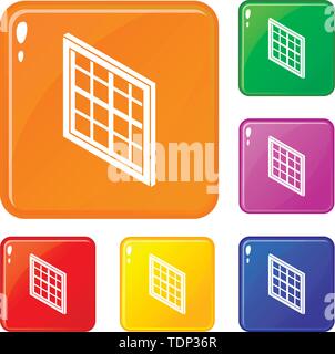 Lattice window frame icons set 9 vector Stock Vector Image & Art - Alamy