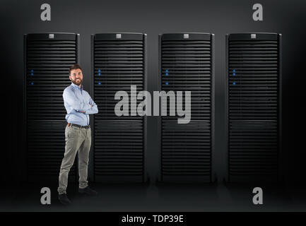 System engineer to support a database server Stock Photo