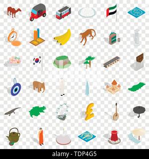 Euro icons set, isometric style Stock Vector