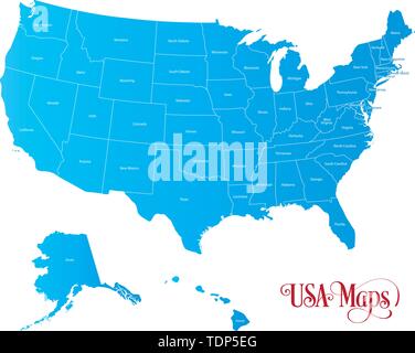 The United States of America (USA), commonly known as the United States (U.S.) or America, is a federal republic composed of 50 states, a federal dist Stock Vector