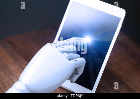 AI robotic operations tablet Stock Photo