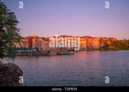 Orlando, Florida. May 21, 2019. Panoramic view of Portofino Bay Hotel, all the charm of Italy in Universal Studios area Stock Photo