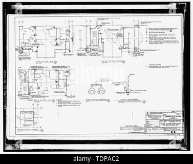 Photocopy of drawing (1967 electrical drawing by Koebig and Koebig Inc.) MST MODIFICATION AND REFURBISHMENT; LIGHTING, AND POWER PLANS FOR STATIONS 12, 21, 30, AND 39, SHEET E-5 - Vandenberg Air Force Base, Space Launch Complex 3, Launch Pad 3 West, Napa and Alden Roads, Lompoc, Santa Barbara County, CA Stock Photo