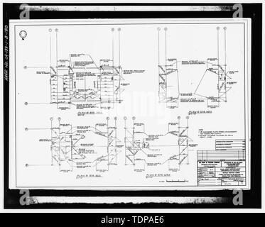 Photocopy of drawing (1975 demolition drawing by the Ralph M. Parsons Company) DEMOLITION AND REMOVAL PLANS FOR MST STATION 39, 48, 55.5, AD 63, SHEET D-6 - Vandenberg Air Force Base, Space Launch Complex 3, Launch Pad 3 East, Napa and Alden Roads, Lompoc, Santa Barbara County, CA Stock Photo