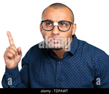 Nerdy man with a funny face Stock Photo