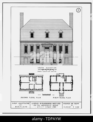 Photocopy of drawing, measured and drawn by Albert P. Erb. WEST