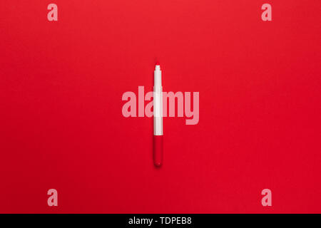 Top view of  ballpoint pen  on colored background Stock Photo