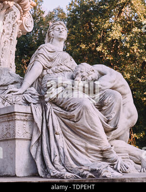 Rome, detail of monument to Johann Wolfgang von Goethe in Villa Borghese park Stock Photo