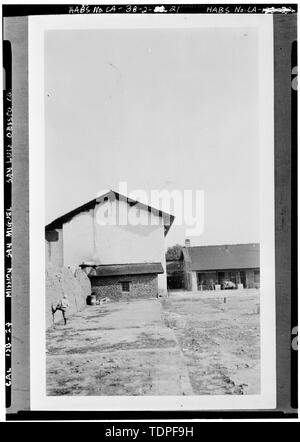 (from Mr. William H. Knowles Collection) Photographer unknown, Date unknown CLOSE-UP OF REAR OF CHURCH - Mission San Miguel Arcangel, Highway 101, San Miguel, San Luis Obispo County, CA Stock Photo