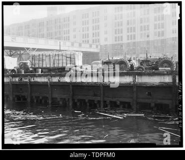 (original in possession of NYC Economic Development Corp.) US Army Photograph, 1952 VIEW OF TEST HOLES BETWEEN PIERS - Brooklyn Army Supply Base, Pier 2, Brooklyn, Kings County, NY Stock Photo