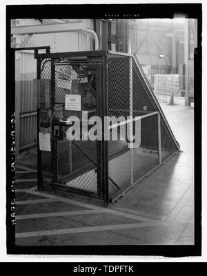 (original negative located in LBNL Photo Lab Collection). March 2005. ENTRANCE TO STAIRWAY TO TUNNEL UNDER MAIN FLOOR OF MAGNET ROOM, BEVATRON - University of California Radiation Laboratory, Bevatron, 1 Cyclotron Road, Berkeley, Alameda County, CA Stock Photo