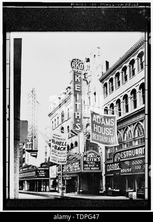 (original print in files of Theatre Historical Society) Photographer unknown 1955 WASHINGTON STREET FACADE, LOOKING SOUTHWEST - B. F. Keith Memorial Theatre, 539 Washington Street, Boston, Suffolk County, MA; Lamb, Thomas W; Keith, Benjamin Franklin Stock Photo