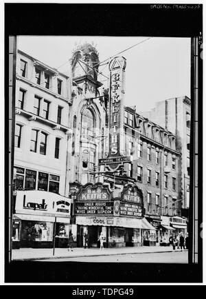 (original print in files of Theatre Historical Society, P.O. Box 101, Notre Dame, IN 46556) Photographer unknown 1938 TREMONT STREET ANNEX, LOOKING SOUTHEAST - B. F. Keith Memorial Theatre, 539 Washington Street, Boston, Suffolk County, MA; Lamb, Thomas W; Keith, Benjamin Franklin Stock Photo