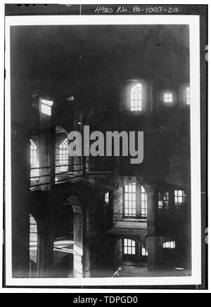 (source uncertain; probably Bucks County Historical Society) ca. 1913-1916, photographer unknown INTERIOR, DURING CONSTRUCTION - Mercer Museum, Pine and Ashland Streets, Doylestown, Bucks County, PA Stock Photo