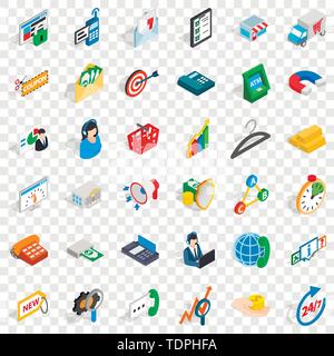 Letter icons set, isometric style Stock Vector