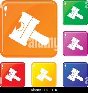 Big sledgehammer icons set vector color Stock Vector