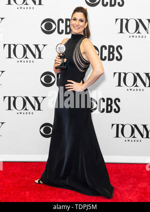 New York, NY - June 09, 2019: Stephanie J. Block, best Performance by an Actress in a Leading Role in a Musical poses at the 73rd Annual Tony Awards - Stock Photo