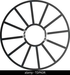 Cart Wheel icon. Vector illustration isolated on white . Stock Vector