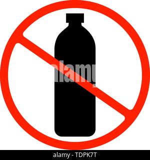 Say no to plastic poster. Disposable cellophane and polythene package prohibition sign. Pollution problem concept Stock Vector