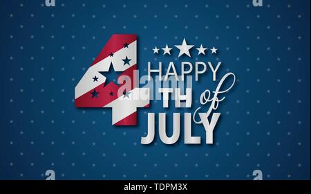 4th of july background banner stars blue white red Stock Vector