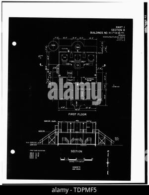 Photograph of a line drawing. '(PLAN LAYOUT OF) PART III, SECTION 1 ...