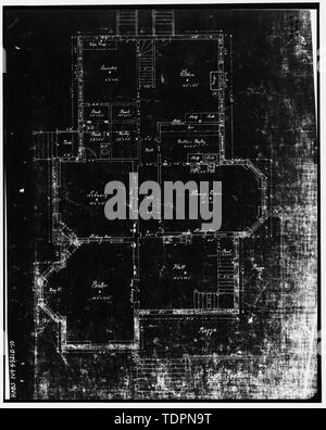 Photograph of line drawing in possession of the Engineering Division of the Directorate of Engineering and Housing, Watervliet Arsenal, New York. 1ST FLOOR PLAN, UNDATED. - Watervliet Arsenal, Building No. 2, Bricker Lane, South of Stewart Road, Watervliet, Albany County, NY Stock Photo