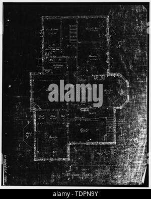 Photograph of line drawing in possession of the Engineering Division of the Directorate of Engineering and Housing, Watervliet Arsenal, New York. 2ND FLOOR PLAN, UNDATED. - Watervliet Arsenal, Building No. 2, Bricker Lane, South of Stewart Road, Watervliet, Albany County, NY Stock Photo