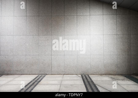 Empty floor and marble wall Stock Photo