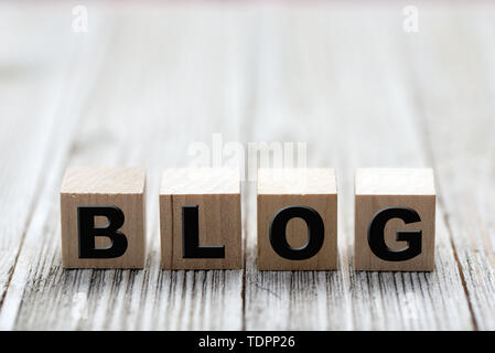 The word blog made from cubes Stock Photo