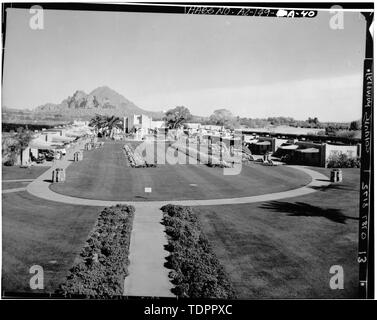 Photographic copy of overall view of pool complex, c. 1940 - Arizona Biltmore, Bathhouse and Cabanas, Northeast Corner, Twenty-fourth Street and Missouri Avenue, Phoenix, Maricopa County, AZ Stock Photo