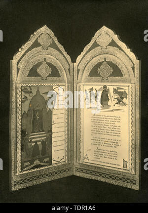 Religious artifact in veneration of Jeremiah of Wallachia, Italy 1930s Stock Photo