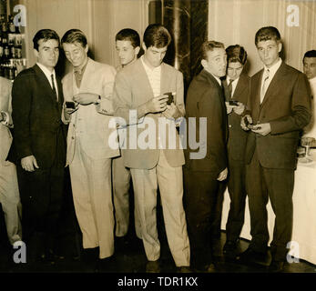 Italian football player Gianni Rivera receives the Emilio De Martino prize, Milan, Italy 1960 Stock Photo