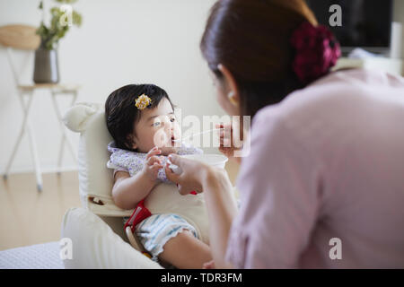 Japanese family at home Stock Photo