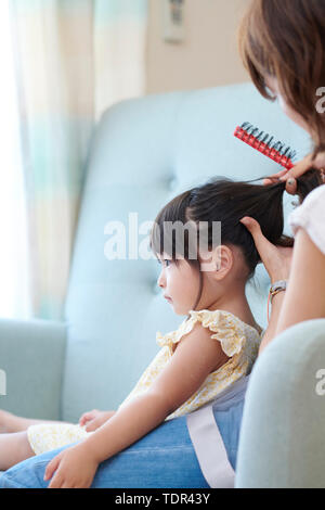 Japanese family at home Stock Photo