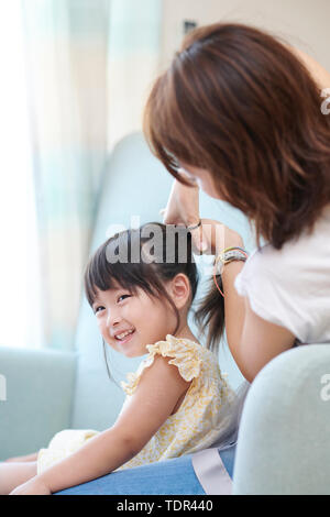 Japanese family at home Stock Photo