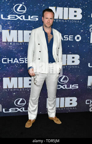 Rafe Spall attends the 'Men In Black International' world premiere at AMC Loews Lincoln Square 13 on June 11, 2019 in New York City. Stock Photo