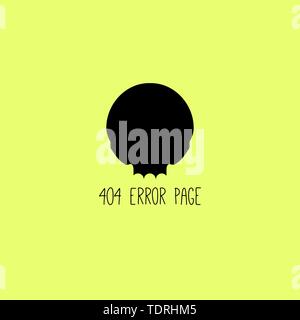 404 Page not Found Design Template. Alien Skull Black Silhouette. 404 Error Page Concept. Link to Non-Existing Domain. Vector Illustration Stock Vector