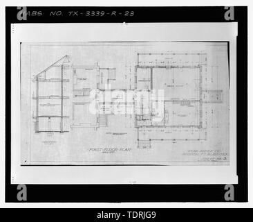 Photographic copy of Sheet No. 3 (1915)- FIRST FLOOR PLAN - Fort Bliss, Post Hospital, Pershing Road, El Paso, El Paso County, TX; Quartermaster General's Office, architect; Department of the Army, owner; Mickelsen, Stanley R., post commander Stock Photo