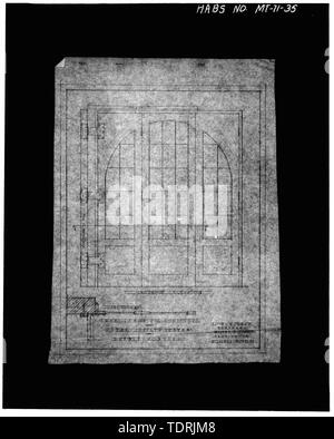 Photographic copy of architects plan dated October 1919, (original in possession of Montana State University, Bozeman, Montana.) INTERIOR ELEVATION - Hardin City Water Works, 101 East Fourth Street, Hardin, Big Horn County, MT Stock Photo