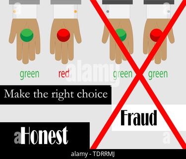 Scammers Image of an honest company and a company that deals with fraud. Vector illustration. Stock Vector