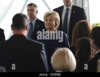 March 11, 2016 - Simi Valley, California - HILLARY CLINTON attends the Nancy Reagan funeral held at the Ronald Reagan Presidential library. (Credit Image: Â© Chris Delmas/ZUMA Wire) Stock Photo