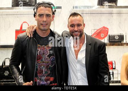 June 19, 2019 - Athens, Greece - Philipp Plein ( RIGHT ) opens a store in the center of Athens. (Credit Image: © Aristidis VafeiadakisZUMA Wire) Stock Photo